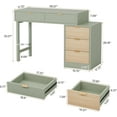 thumbnail image 2 of Tribesigns 39" Makeup Vanity Desk with 5 Drawers, Small Wood Dressing Table for Bedroom, Mint Green, 2 of 7