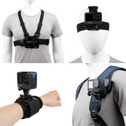 Accessories Set for GoPro Hero 12/11/10/9/8/7/6/5/4,New Quick Release Head Strap Mount + Chest Mount Harness + Backpack
