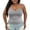 Grey, variant on Women's Plus Size V Neck Ribbed Halter Tank Top, Sleeveless Cropped Fitted Cami for Summer, for Going Out, Layering or Casual Daily Wear (without Padding) Black XXXL