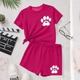 thumbnail image 5 of ITSAME Girls Outfit Sets, Crewneck T-Shirts and Shorts Loose Fit Summer Casual Fashion Clothes 2-Piece Hot Pink Size 4-5, 5 of 8