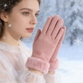 thumbnail image 3 of Wipya Thermal Fleece Lined Gloves Winter for Women Windproof Touchscreen with Elastic Cuff Daily Wear and Outdoor Activities Pink, 3 of 8