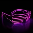 thumbnail image 4 of Light Up Flashing Shutter Neon Rave Glasses El Wire LED Sunglasses, 4 of 5