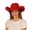 HAOZE05-Red, variant on haizhen Plain Felt Cowboy & Cowgirl Hat for Men and Women Fluffy Trim Wide Brim Western Cowboy Hat Cowgirl Hat Adult Fancy Dress Party Halloween Accessories Red One Size