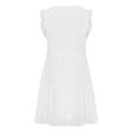 thumbnail image 5 of Meichangs Today Prime, Women's White Eyelet Dresses V Neck Sleeveless Ruffle Dresses Solid Color Loose Fit Mini Dresses Casual Flowy Dresses White XL, 5 of 9