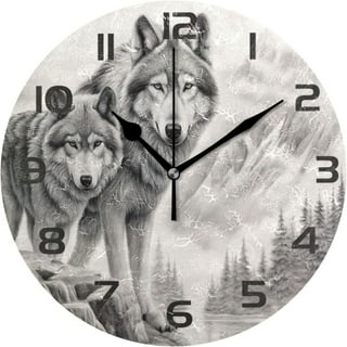 Clocks with Wolf Designs