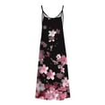 thumbnail image 3 of Women's Long Beach Dresses Spaghetti Straps Summer Sexy V Neck Camisole Maxi Dress - Vintage Floral Print A Line Flowy, 3 of 4