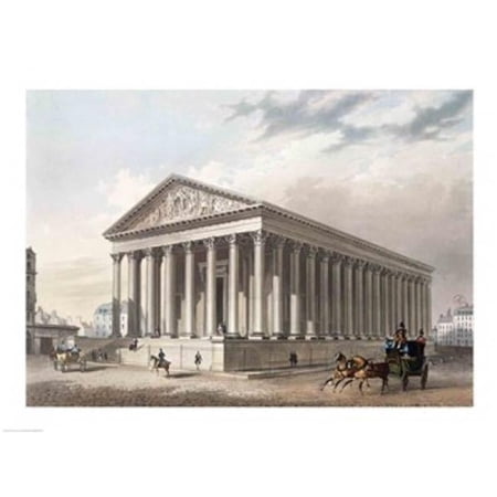 Exterior View of The Madeleine Paris Poster Print by P.H. Benoist - 36 x 24 in. - Large