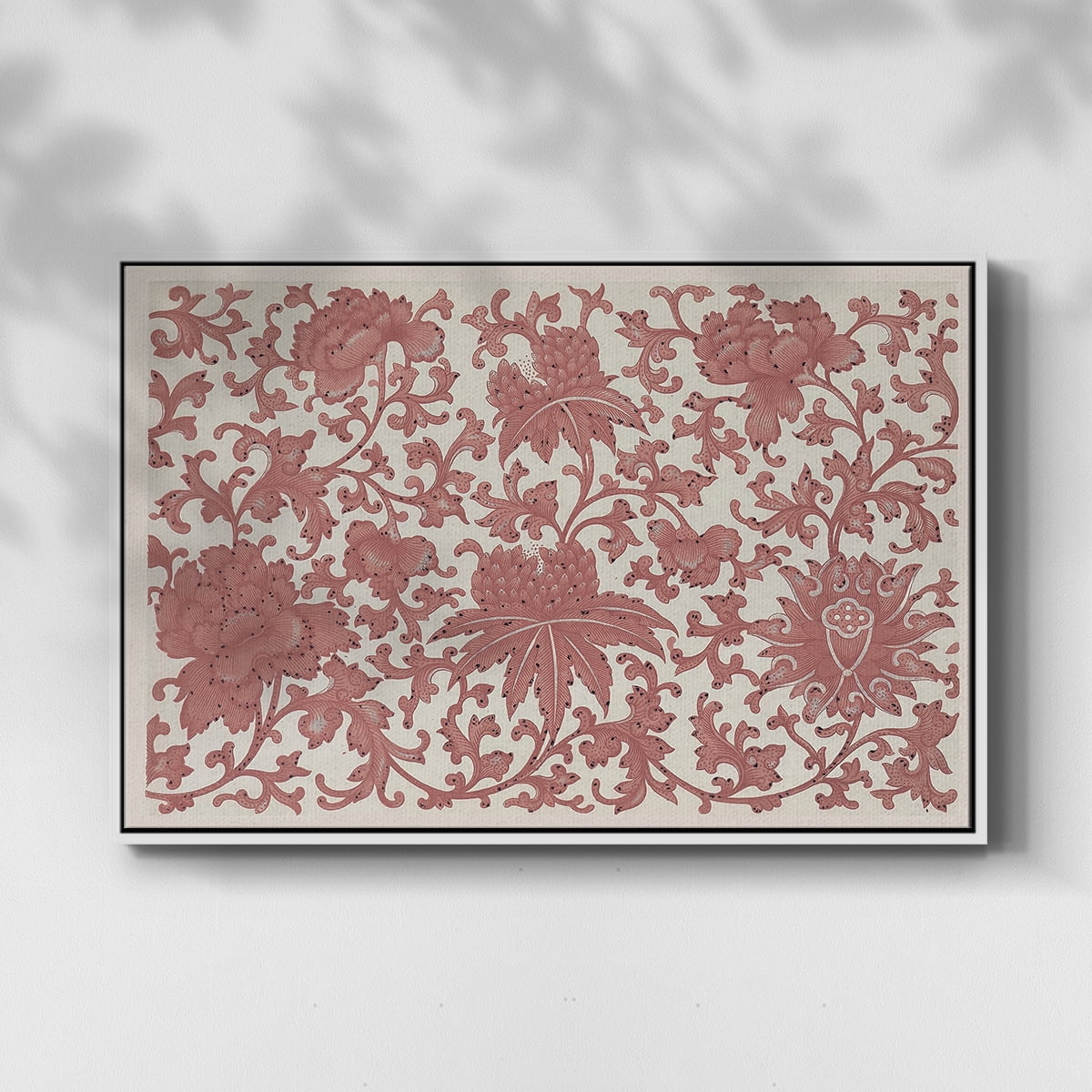 Vintage Abstract Print-XXVIII Framed in White Wood Gallery Wrapped Canvas 25 in. x 37 in.