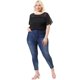 thumbnail image 3 of Plus Size Blouse for Women's Top T Shirt Contrast Panel Dots Summer Short Sleeve Blouse Black 1X, 3 of 7