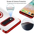 thumbnail image 4 of Designed for Samsung Galaxy S10 Plus / S10+ Case 6.4" Rotating Ring Holder Crystal Clear Back Shock-Absorption Electroplated Frame Soft TPU Bumper Cover Phone Case - Red, 4 of 14