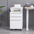 thumbnail image 3 of 3-Drawer Mobile Filing Cabinet With Lock In Durable Metal Finish Ideal For Office And Study Room Storage Featuring Legal And Letter Size Compartments, 3 of 12