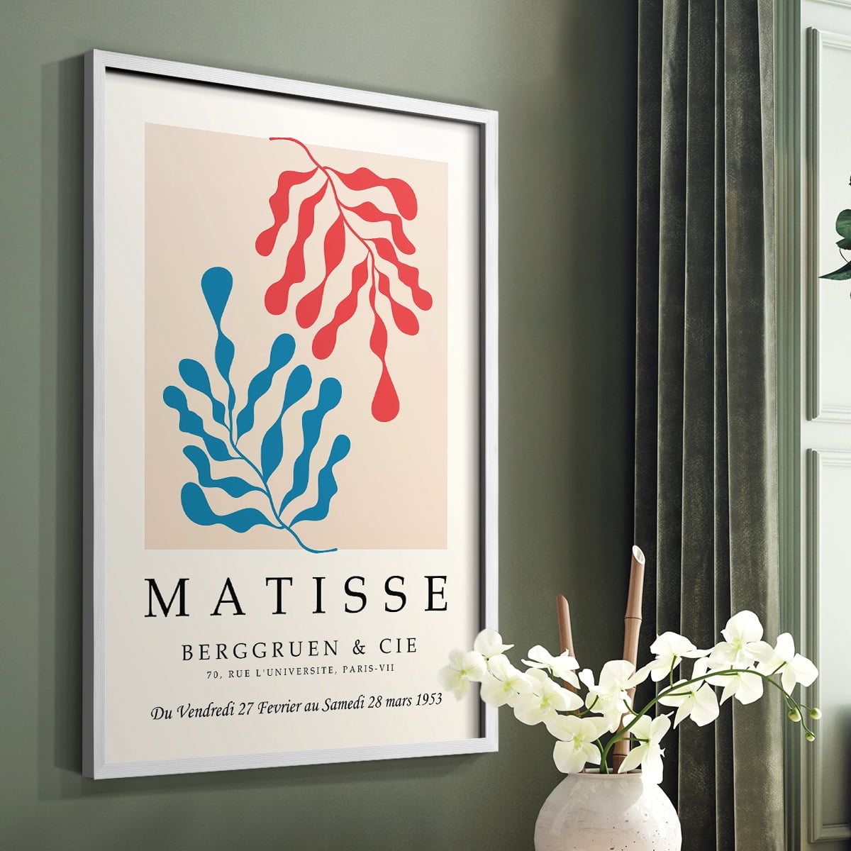 Matisse CCCXXVI in White Solid Wood 16 x 20 Framed Print
