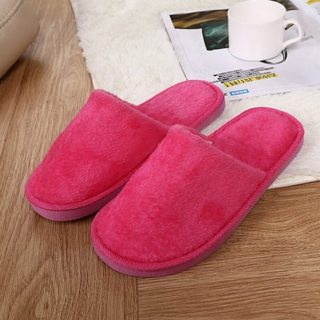 

Noarlalf Slippers For Women Women Warm Home Plush Soft Slippers Indoors Anti-Slip Winter Floor Bedroom Shoes House Slippers For Women Ugg Slippers Women