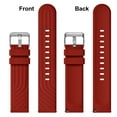 thumbnail image 4 of Silicone Watch Straps 22mm Quick Release Rubber Replacement Bands for Men Women - Extra Long, Red with Silver Buckle, 4 of 7