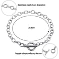 thumbnail image 3 of Hicarer 24 Pieces Bracelet Chains Bulk with Ot Toggle Clasp Alloy Link Chains DIY Jewelry Making Bracelets for Women DIY Jewelry Valentine's Crafts Supplies(Silver), 3 of 7