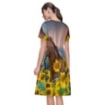 thumbnail image 6 of Vsdgher Horse Sunflowers for Womens Summer 2025 Casual Midi Maxi Dresses Lightweight Short Sleeve Round Neck Beach Dress -3X-Large, 6 of 7