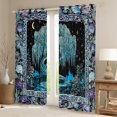 thumbnail image 2 of Homewish Magic Life Tree Blackout Curtains Set of 2 (52x84 Each) for Teens, Blue Bohemian Flower Floral Window Curtains, Mandala Style Curtains and Drapes, Window Curtains Decor, 2 of 6