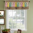thumbnail image 3 of Easter Curtain Valances for Windows, Kitchen Valance Window Treatments Panel 2 Pack, Colorful Bunny Spring Cartoon Cute Rabbits Brown Rod Pocket Short Curtains for Bathroom Bedroom 60 x 18 Inch, 3 of 8