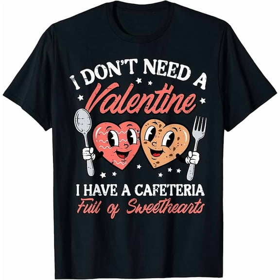 Funny Valentine Sweethearts Cafeteria Staff Graphic Unisex T-Shirt