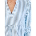 thumbnail image 3 of Women's Striped Tiered Flounce Sleeve Shirt Dress Ruffled Smocked Design 95% Polyester 5% Spandex Machine Wash Cold, 3 of 9