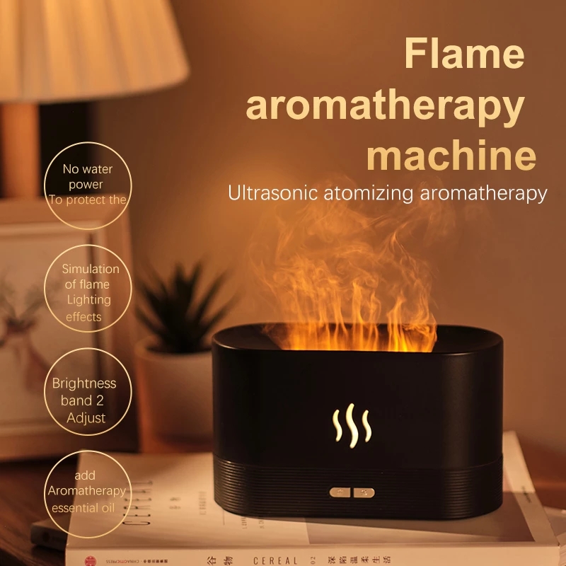 200ML USB Essential Oil Diffuser Simulation Flame Ultrasonic Humidifier