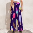 thumbnail image 3 of Colorful Ice Cream Pattern Pants Straight Cartoon Food Trendy Wide Pants Woman Elastic Waist Oversized Harajuku Print Trousers, 3 of 5