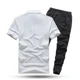 thumbnail image 3 of Conjunto de pantalones deportivos lisos para hombre, conjunto de camiseta y pantalones de nailon negro para hombre, conjuntos de dos piezas coreanos de lujo y elásticos sueltos, talla 5xl y xl, 3 of 4