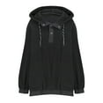 thumbnail image 5 of WJHWSX Hoodies for Women,Black Hoodie,Comfort Fit,Easy Care,Polyester,Black,XL(US:10), 5 of 5