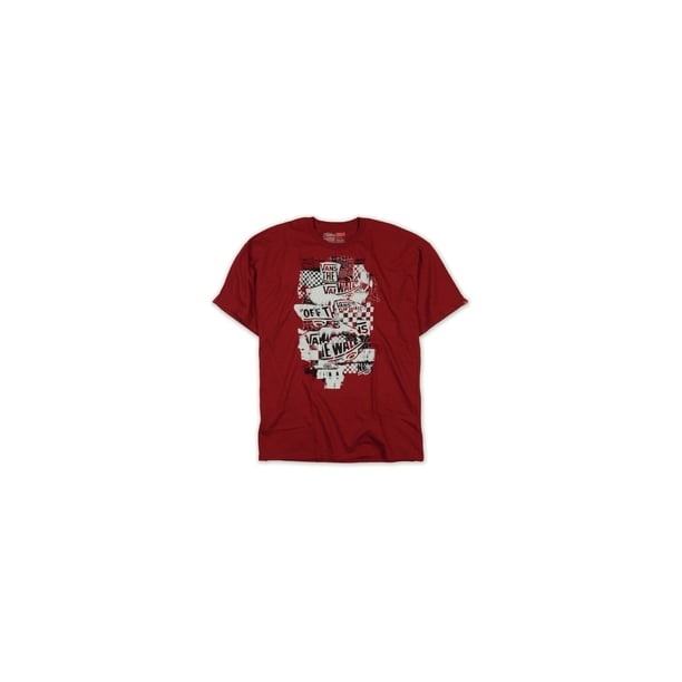 Vans Checker Blaster - Camiseta gráfica para hombre, color rojo, pequeña Vans Camiseta gráfica