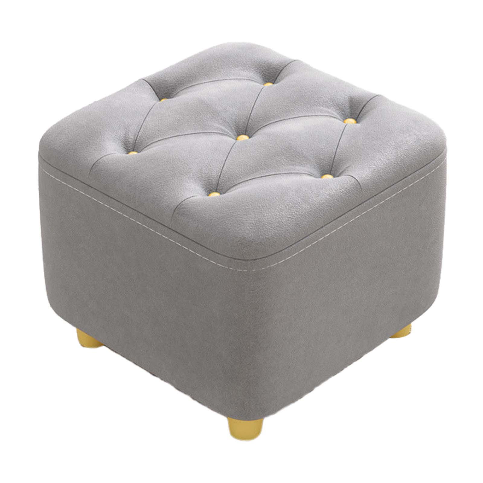 Square Footstool Foot Stool Comfortable Stepstool Creative Ottoman Stool Footrest for Living Room Dressing Room Bedroom Couch gray - image 4 of 8