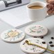 thumbnail image 4 of Posavasos de 6 piezas, con portavasos para bebidas, posavasos de piedra cerámica redondo, cojín de base de corcho para mesa, utilizado para colocar tazas y tazas, para uso de oficina., 4 of 5