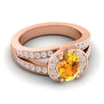 thumbnail image 3 of Diamond-Capitals 2.35 Carat Fine Natural Diamond Citrine Gemstone Proposal Ring for her Solid 18K Rose Gold Size 7.5, 3 of 8