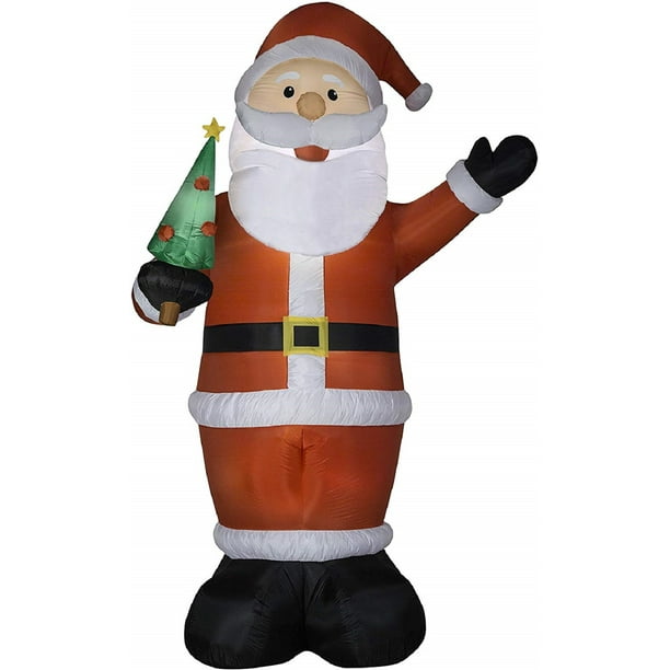 Gemmy 12' Airblown Santa Holding Tree Christmas Inflatable Walmart