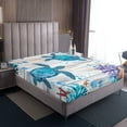 thumbnail image 4 of Erosebridal Kawaii Sea Turtle Bed Sheets Set King Size, Lake House Bed Sheets King, Ocean Coral Decor, 4pcs, 4 of 7