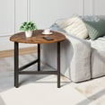 thumbnail image 2 of Gymax Triangle Coffee Table w/Metal Legs Industrial Center Table for Living Room, 2 of 7
