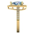 thumbnail image 3 of 2.36 ct Pear Cut Blue Moissanite Halo Engagement Ring for Women in 18K Yellow Gold, 3 of 5