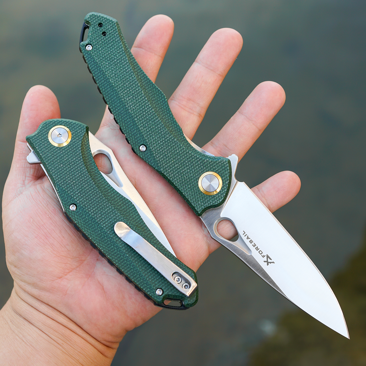 FORESAIL Praxis Pocket Folding Knife 3.62"14c28n Blade,4.8" Micarta handle.