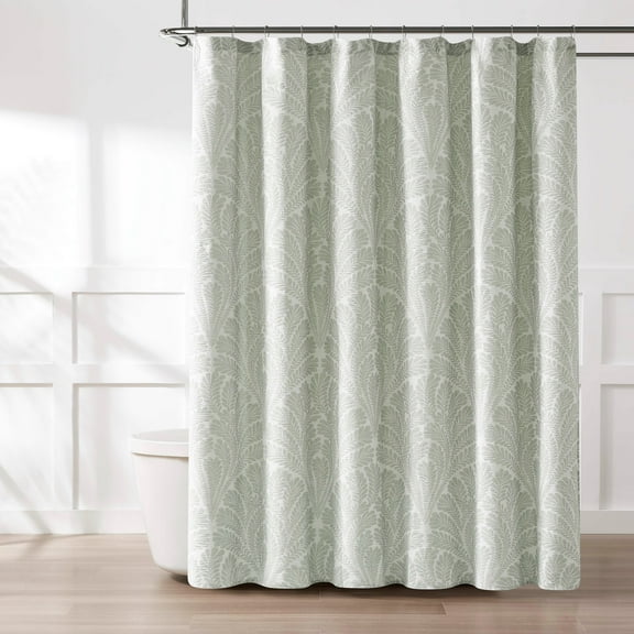 Lush Decor Willow Garden? Shower Curtain Single 72" W X 72" L Sage - Green Bath Curtain - Botanical Shower Curtain - Coastal Bathroom Decor