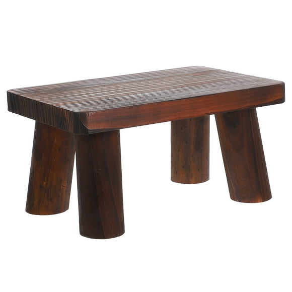 KAKOWELY wood step stool Farmhouse Wood Step Stool Bedside Stool Small Rustic Plant Foot For Bathroom Kitchen Bedroom Portable For Office11.81"X7.87"X5.91"
