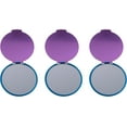 thumbnail image 3 of Set of 3 Round Shaped Dual Color Compact Mirrors With Brushed Metal Finish (Purple & Blue), 3 of 3