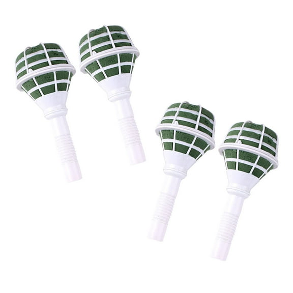 FOMIYES 4Pcs Floral Handle Bouquet Flower Holder for Bouquet in Green and White for Wedding Ceremonies