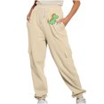 thumbnail image 2 of Jjayotai Womens Joggers Pants, Waffle Knit Cargo, Casual Sweatpants with Pocket, Elastic Waist Lounge Pants for Workout Running Beige L, 2 of 8