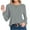 Gray, variant on Fall Blouses for Women 2024 Plus Size Women's Long Sleeve Pullover Solid Color Round Neck Fixed Buckle Fashion Casual Base Shirt