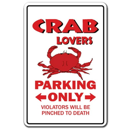 CRAB LOVERS Parking Decal maryland stone blue king food | Indoor/Outdoor | 5