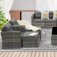 thumbnail image 7 of Royalcraft Outdoor Wicker Furniture Single Chair with Ottoman, All-Weather Grey Rattan Outdoor ArmChair Sofa Set with Dark Grey Non-Slip Cushions,Aluminum Frame, 7 of 7