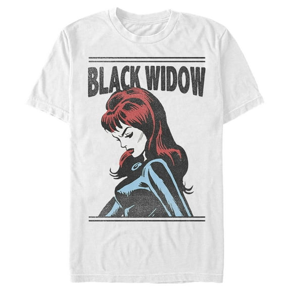 Men's Marvel Black Widow Vintage Profile  Graphic Tee White 2X Large
