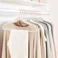thumbnail image 3 of Velvet, Non-Slip Suit Clothes Hangers, Ivory/Rose Gold - Pack of 30, 3 of 5
