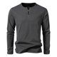 thumbnail image 2 of pstuiky manga larga de hombre, Camiseta deportiva informal de color liso para hombre, con botones, cuello en V y manga larga salir tops l, 2 of 5