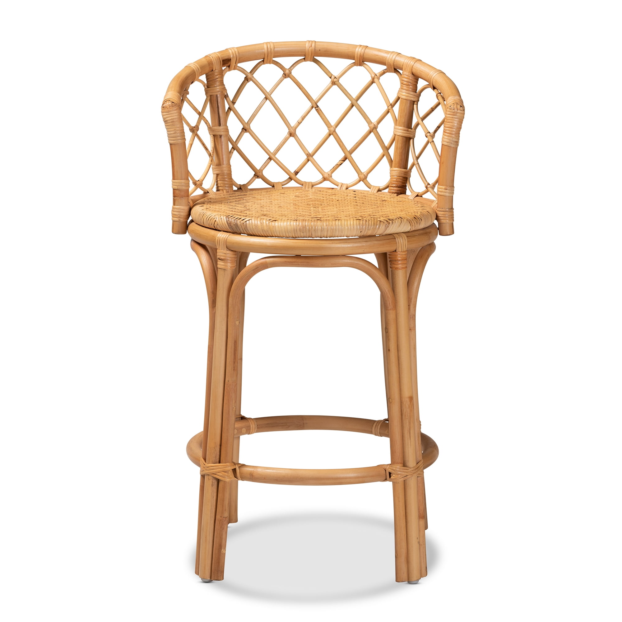 bali & pari Orchard Rattan BOHO Counter Stool, Natural Brown