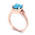 thumbnail image 2 of Solitaire with Accents Engagement Ring for Women - 1.71ct Simulated Turquoise in 14K Rose Gold Promise Ring, 2 of 6